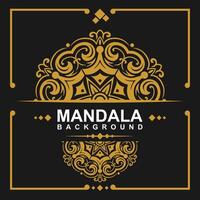 Golden frame with mandala art background. free vector
