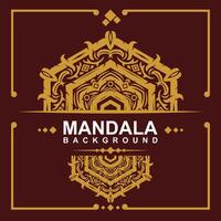 Golden frame with mandala art background. free vector