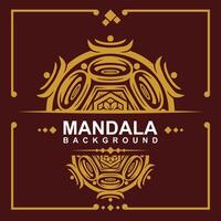 Golden frame with mandala art background. free vector