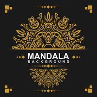 Golden frame with mandala art background. free vector