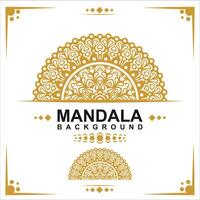 Gold frame on a white background, mandala luxury frame design. vector