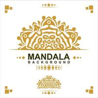 Gold frame on a white background, mandala luxury frame design. vector