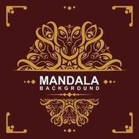 Golden frame with mandala art background. free vector