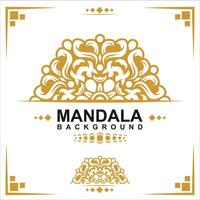 Gold frame on a white background, mandala luxury frame design. vector