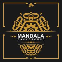 Golden frame with mandala art background. free vector