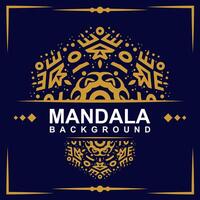 Golden frame with mandala art background vector