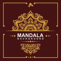 Golden frame with mandala art background. free vector