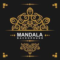 Golden frame with mandala art background. free vector