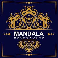Golden frame with mandala art background vector