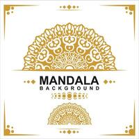 Gold frame on a white background, mandala luxury frame design. vector