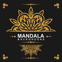 dorado marco con mandala Arte antecedentes. gratis vector