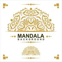 Gold frame on a white background, mandala luxury frame design. vector