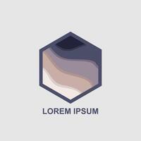 vector abstract icon, hexagonal logo for your company