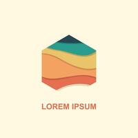 vector abstract icon, hexagonal logo for your company