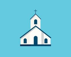 minimal church building architecture vector illustration