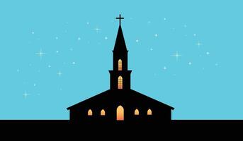 silhouette of church building architecture vector illustration