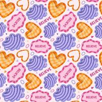 Trendy utensil seamless pattern with doodle in bright color. Playful print with colorful pottery, hand-made ceramics, kitchen tableware, cute plates. Cool print for wrapping paper, fabric, wallpaper. vector