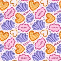 Trendy utensil seamless pattern with doodle in bright color. Playful print with colorful pottery, hand-made ceramics, kitchen tableware, cute plates. Cool print for wrapping paper, fabric, wallpaper. vector