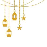 Flat Islamic Lantern vector