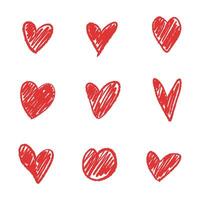 amor corazón mano dibujado vector ilustración
