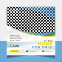 Real estate house social media post or web banner template vector