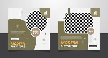 Furniture sale social media post banner template vector