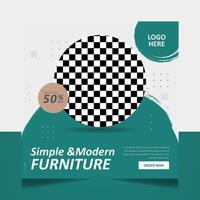 Furniture sale social media feed banner template vector