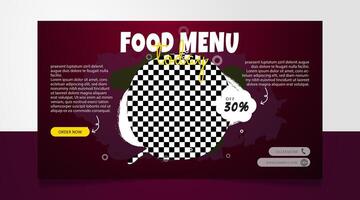 Today food menu website promotion banner design template vector