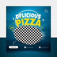 Pizza food menu social media post banner template vector