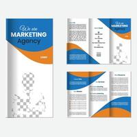Corporate business template for tri fold free vector