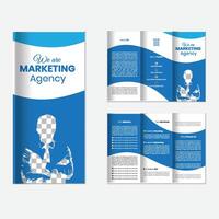 Corporate business template for tri fold free vector