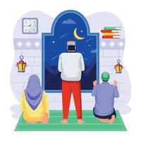 Ramadan Flat Character Illustrations vector