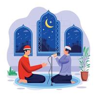 Ramadan Traditions Flat Character Illustrations vector