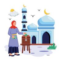 Ramadán tradiciones plano personaje ilustraciones vector