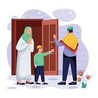 Muslim Rituals Flat Character Illustrations vector