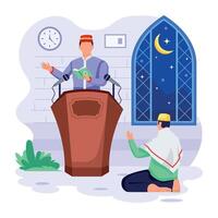 Muslim Rituals Flat Character Illustrations vector