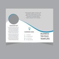 blue square geometric vector business trifold Leaflet Brochure Flyer template flat design set