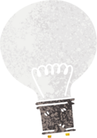 retro illustration style quirky cartoon light bulb png