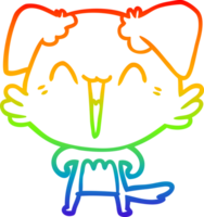 arcobaleno pendenza linea disegno di un' contento poco cane cartone animato png