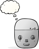 cartoon robot head with thought bubble png