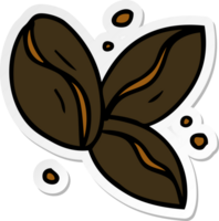 hand drawn sticker cartoon doodle of three coffee beans png