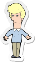 sticker of a cartoon suspicious man png