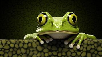 AI generated Frog peeking out photo