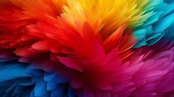 AI generated Rainbow Fluffy Feathers Abstract Texture background Highly Detailed photo