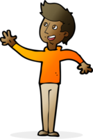 cartoon man waving png