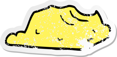 distressed sticker of a cartoon butter png