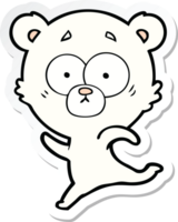 sticker of a surprised polar bear cartoon png