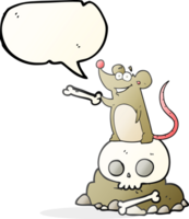 hand drawn speech bubble cartoon graveyard rat png