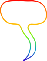 rainbow gradient line drawing of a cartoon speech bubble png