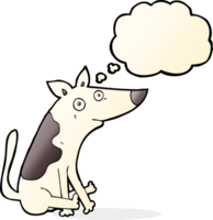 Cartoon-Hund mit Gedankenblase png